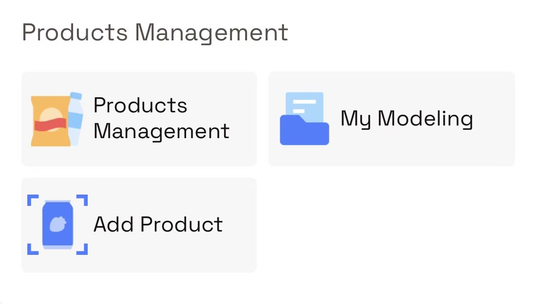 Product Management overview screen — catalog list